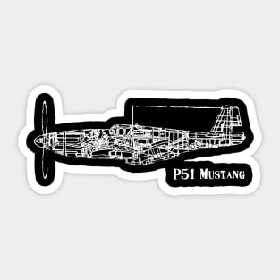 North American P51 Mustang Sticker